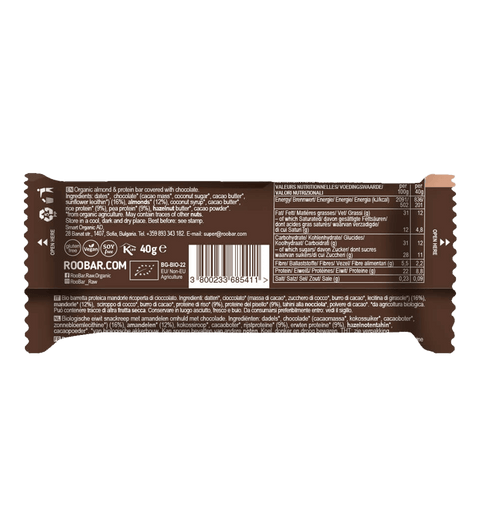 BIO Almond Protein Bar Covered With Chocolate