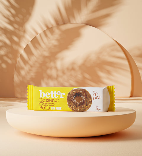 Bio Fruit balls with Hazelnut and Cacao filling