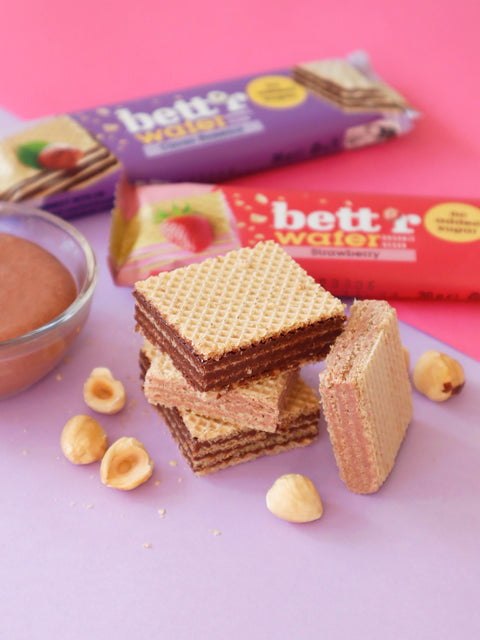 BIO Waffel mit Cashew-Erdbeer-Creme, ohne Zuckerzusatz