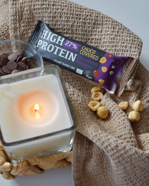 BIO High Protein Chocolate Covered Bar with Hazelnut Nougat