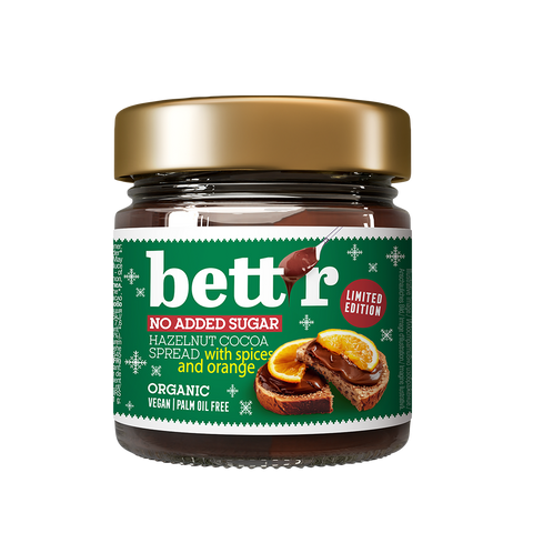 Bio Christmas Hazelnut Cacao Spread with Orange, No added sugar