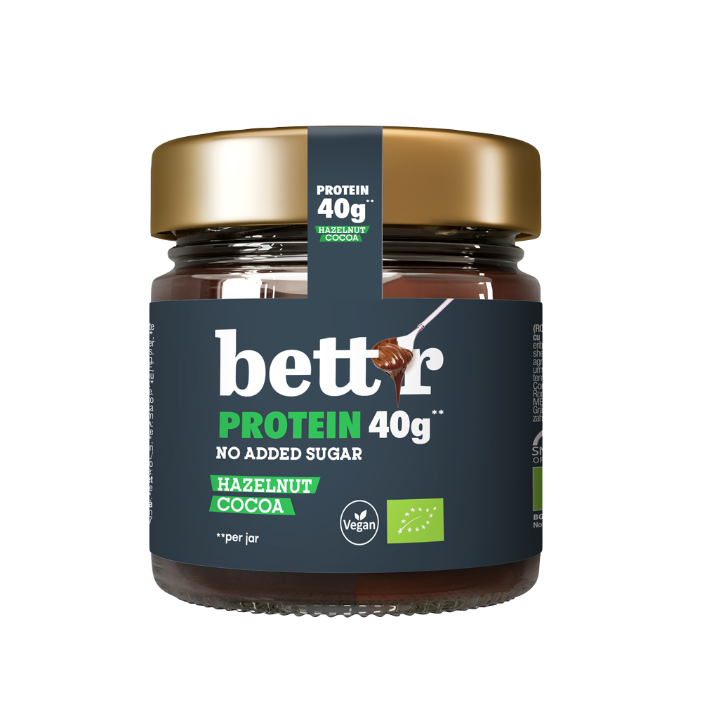 BIO Protein Spread with Hazelnut and Cocoa, No Added Sugar – bettrfood