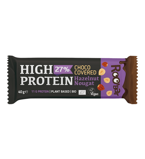 BIO High Protein Chocolate Covered Bar with Hazelnut Nougat
