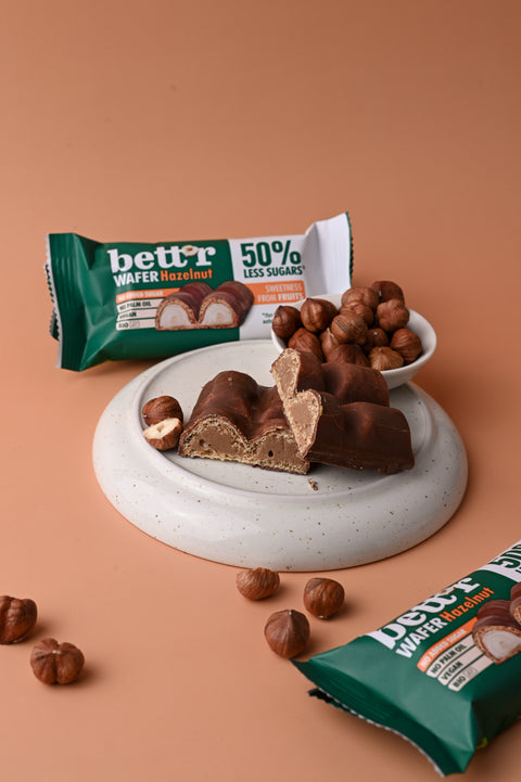 Bio Wafer Bar with Hazelnut Cream, No Added Sugar, Bett’r