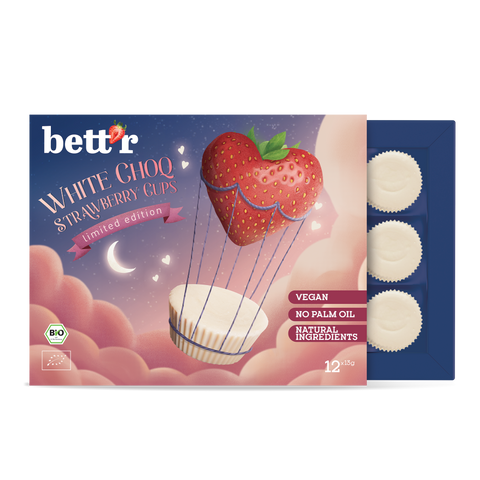 Bio Box of Nut butter cups with strawberry cream