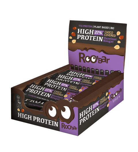 BIO High Protein Chocolate Covered Bar with Hazelnut Nougat