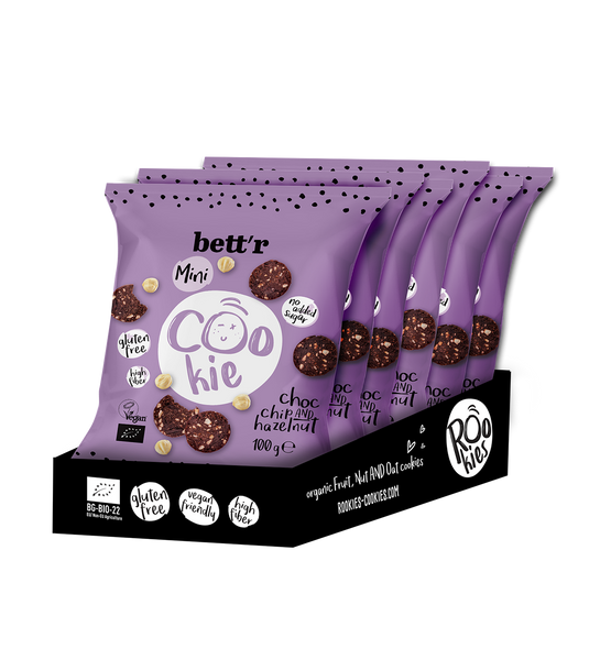 Mini Cookies Choc chip & Hazelnut, Rookies 100g – bettrfood