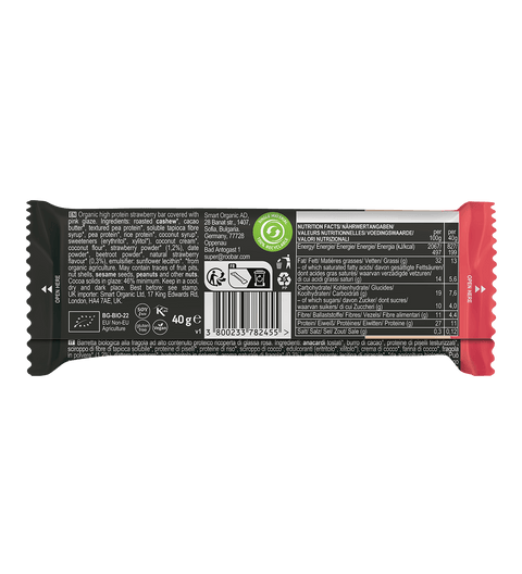 BIO High Protein Pinker Schokoriegel mit Erdbeeren