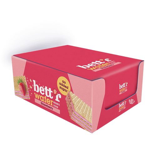 Wafel BIO z kremem truskawkowym z nerkowców, bez dodatku cukru