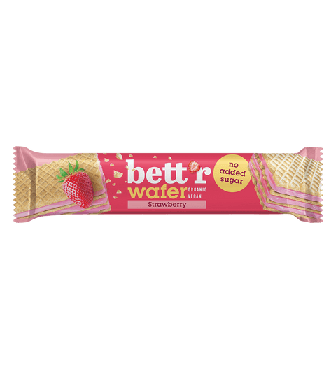 Wafel BIO z kremem truskawkowym z nerkowców, bez dodatku cukru