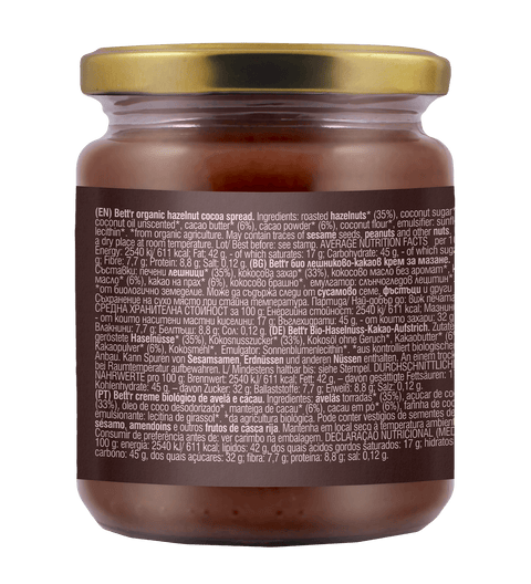 BIO Pasta kakaowa z orzechów laskowych