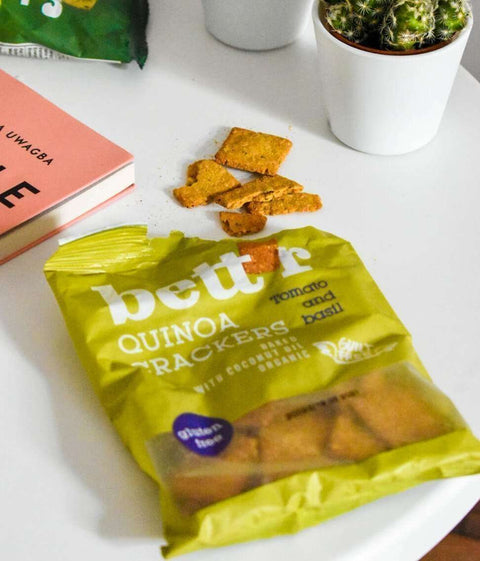 Bio Quinoa Crackers cu roșii și busuioc